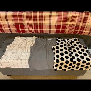 Calvin Klein sleeveless blouses - lot of 3